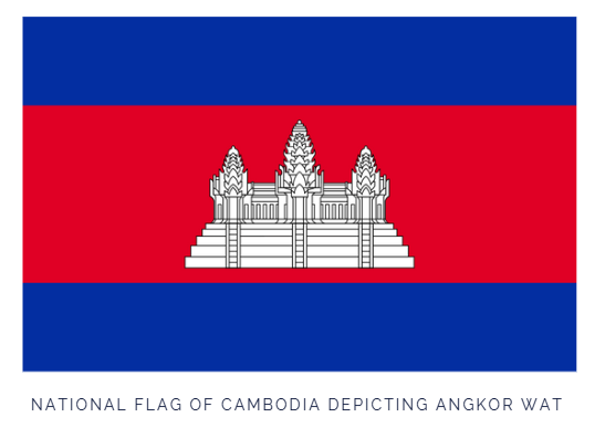 National Flag of Cambodia depicting Angkor Wat